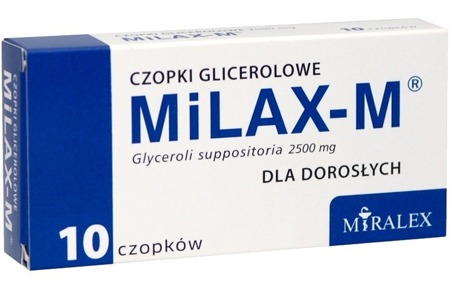 MiLAX-M czopki glicerynowe dla dorosłych ZAPARCIA