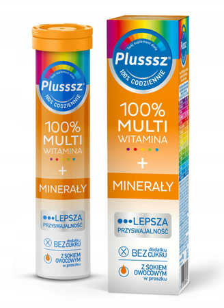 Plusssz MULTIWITAMINA MINEAŁY bez dodatku cukru