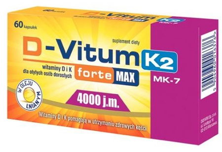 D-VITUM FORTE MAX D3 K2 MK7 4000IU 100mcg 60 kaps