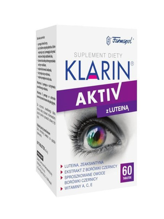 KLARIN AKTIV LUTEINA BORÓWKA WITAMINA A, E 60 tabl