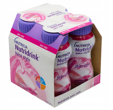 Nutridrink Juice Style TRUSKAWKA 4x200ml