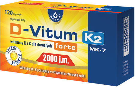D-VITUM FORTE D3 K2 MK7 D 2000 IU 50mcg 120 kaps
