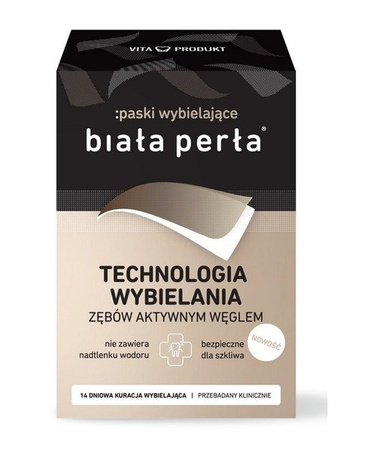 BIAŁA PERŁA PASKI WYBIELAJĄCE NA 14 DNI Z WĘGLEM