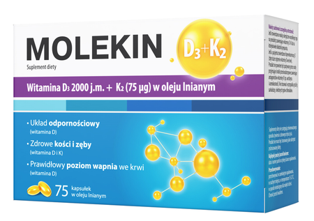 MOLEKIN MAX WITAMINA D3 2000+  K2 w oleju lnianym
