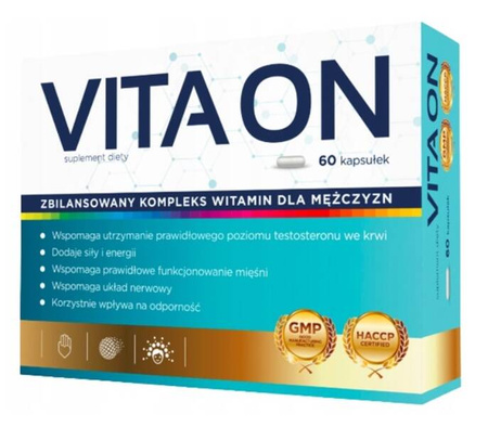 VITA ON  WITAMINY DLA MĘŻCZYZN AŻ 60 KAPSUŁEK