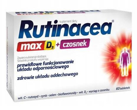 Rutinacea MAX D3 czosnek WITAMINA D2000 SELEN CYNK