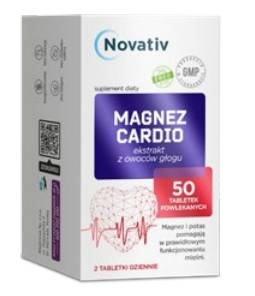 NOVATIV MAGNEZ CARDIO witamina B6 B12 potas GŁÓG