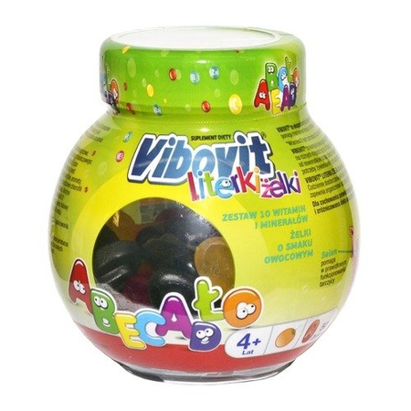 VIBOVIT LITERKI WITAMINY ŻELKI DLA DZIECI 50 OWOC