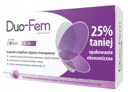 DUO-FEM NA DZIEŃ i NOC 56 + 56 MENOPAUZA MEGA PAKA