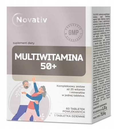 NOVATIV MULTIWITAMINA  50+ WITAMINY GŁÓG CYNK JOD