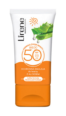 Lirene ochronna emulsja do twarzy SPF50 IR ALOES