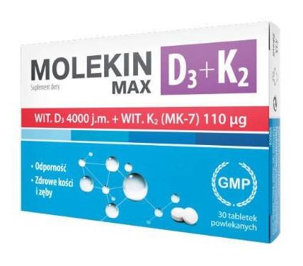 MOLEKIN MAX WITAMINA D3 4000+  K2 mk7 110 mcg 30