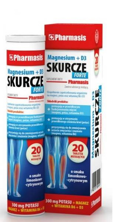 Magnesium + D3 skurcze magnez potas 20 tbl. mus.