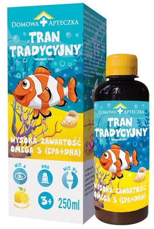 TRAN ISLANDZKI OMEGA 3 250 ml EPA DHA D3 CYTRYNOWY