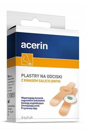ACERIN Plastry NA ODCISKI Z KWASEM SALICYLOWYM 6