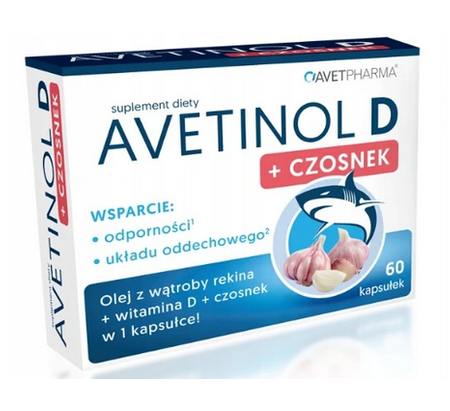 AVETINOL D OLEJ Z REKINA CZOSNEK WITAMINA D3