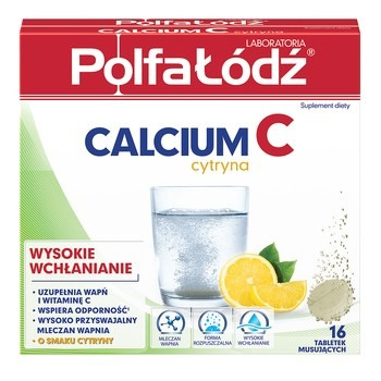 CALCIUM C CYTRYNA 16 tabl. mus. POLFA ŁÓDŹ alergia