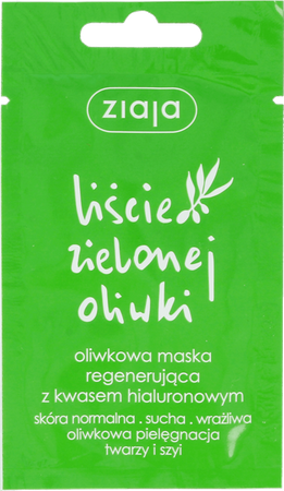 ZIAJA LIŚCIE ZIELONEJ OLIWKI MASKA KWAS HIALURONOW