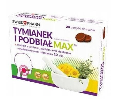 TYMIANEK I PODBIAŁ MAX na ból gardła do ssania