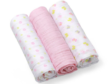BABYONO PIELUSZKI PIELUCHY MUŚLINOWE 3 SZT PREMIUM