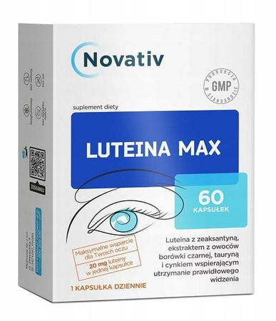 LUTEINA MAX zeaksantyna 20 mg tauryna 60 kaps