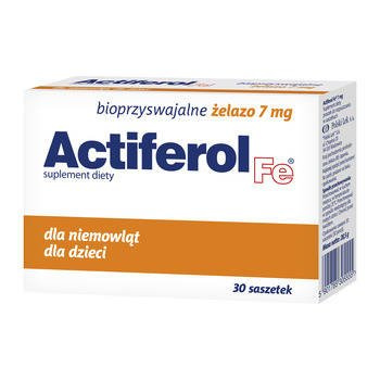 ACTIFEROL FE BIOPRZYSWAJALNE ŻELAZO 7mg 30 saszet