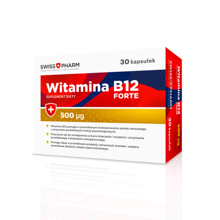 Witamina B12 Forte 500 µg 30 kapsułek SWISS PHARM