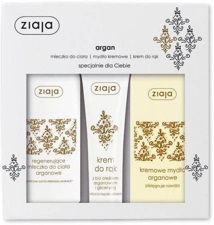 Ziaja Zestaw Argan Mleczko 400ml Mydło 500ml Krem 