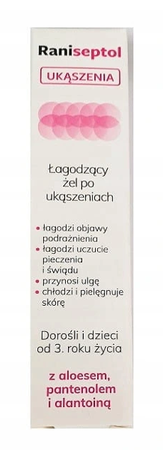 RANISEPTOL ŁAGODZĄCY ŻEL PO UKĄSZENIACH
