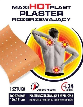 MAXI HOT Plast Plaster rozgrzewający Z KAPSAICYNĄ