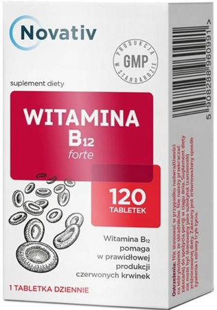 Novativ Witamina B12 forte czerwone krwinki 120 tb