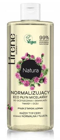 LIRENE NATURA NORMALIZUJACY PŁYN MICELARNY 400 ml