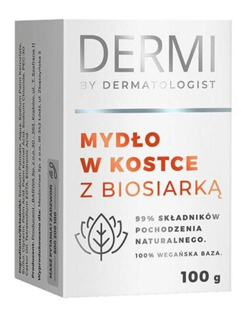 Dermi Mydło w kostce z BIOSIARKĄ 100 g Wegańskie