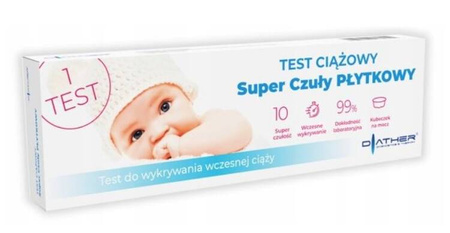 DIATHER TEST CIĄŻOWY PŁYTKOWY SUPER CZUŁY WCZESNE
