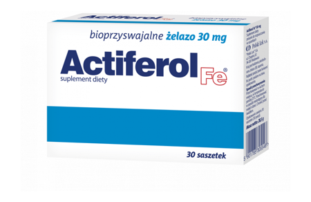 ACTIFEROL FE ŻELAZO 30 mg BIOPRZYSWAJALNE 30 sasze