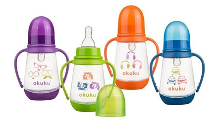 Akuku butelka z uchwytami 150ml silikonowy smoczek