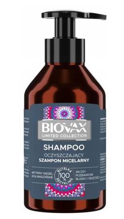 BIOVAX Oczyszczający szampon micelarny węgiel acai