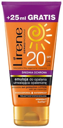 LIRENE SUN Emulsja UTRWALAJĄCA OPALENIZNĘ SPF20
