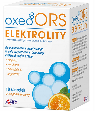 Oxeo ORS elektrolity smak pomarańczowy 10 sasz.
